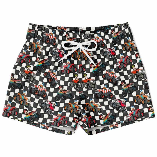Discover Mickey Swim Trunks, Mickey Monster Truck Boys Beach Shorts, Disney Vacation Swimwear
