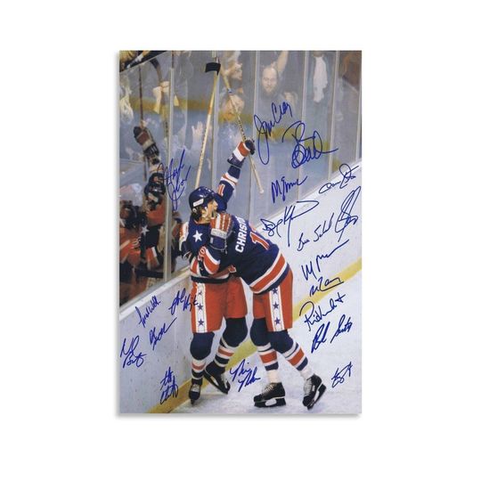 Discover Autographed poster commemorating the 1980 American hockey miracle poster Home Art Wall Decoration Posters