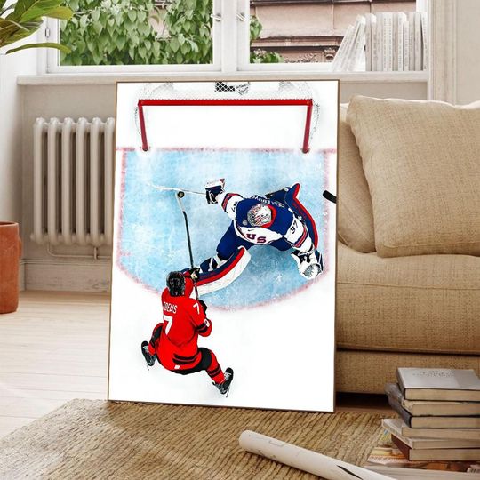 Discover Connor Hellebuyck USA Hockey 2026 Olympic Save Poster ( No Frame)
