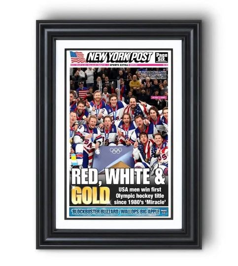 Discover Team USA Hockey Olympic Champions 2026 Poster - Newspaper Unframed