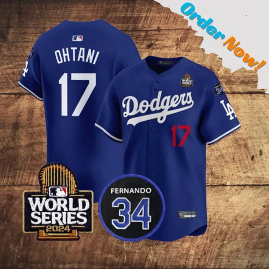 Discover Shohei Ohtani Dodgerss  Blue World Series Printed Men Jersey " All Size "