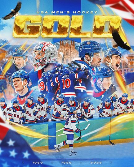 Discover 2026 USA Olympic Gold Medal Hockey Team Poster