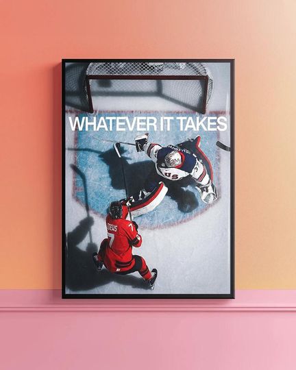 Discover Connor Hellebuyck Legendary Save Poster  Iconic Gold Game Moment Wall Art  American Hockey Goalie Print  Sports Room Decor  First Place