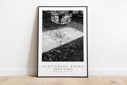Discover SCOTIABANK ARENA Toronto Maple Leafs | Print for Ice Hockey Lovers | black and white art | Coordinates Print