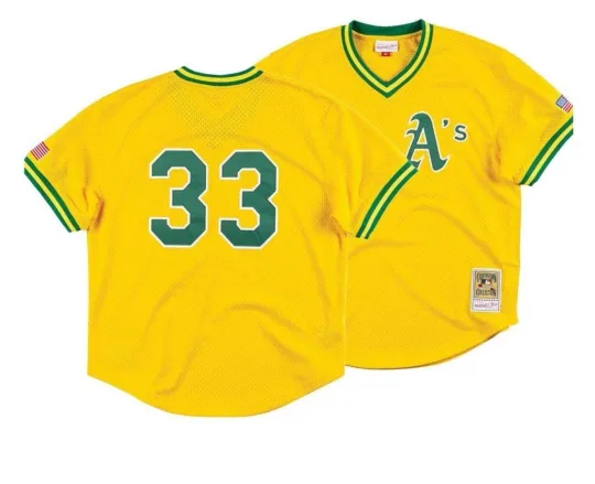 Discover Mitchell & Ness Oakland A's #33 Baseball Jersey New Mens Big & Tall Sizes