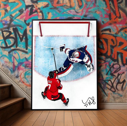 Discover Connor Hellebuyck Ice Hockey Poster, Sports Wall Art Print