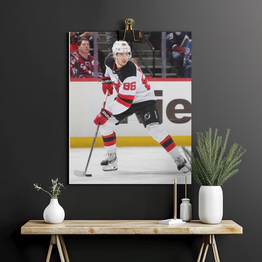 Discover Jack Hughes Hockey Poster | NHL Wall Art | New Jersey Hockey Player Print | Sports Fan Room Decor
