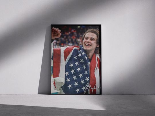 Discover Jack Hughes Golden Goal Poster  USA Hockey Champion Print  Ice Hockey Wall Art