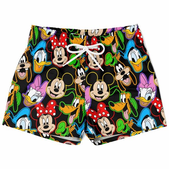 Mickey and Friends Swim Trunks, Mickey Boys Beach Shorts, Disney Vacation Swimwear