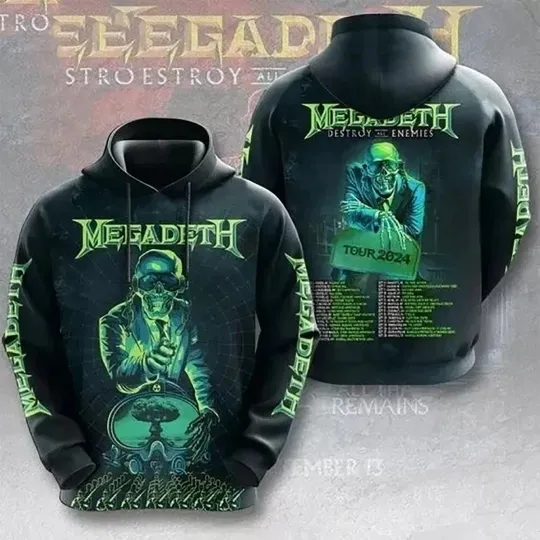 Megadeth Music Band 3D Hoodie Unisex AOP Clothing