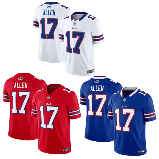 Men's Billss #17 Josh Allen Red//White Game Player Jersey