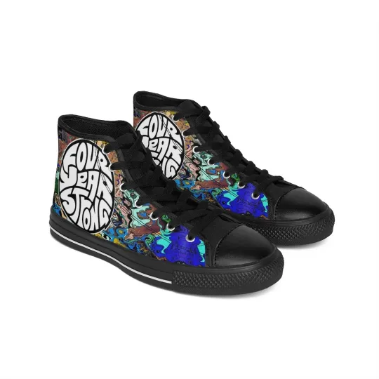 Discover Four Year Strong Men’s High Top Sneakers Punk Rock Band Fan Gift