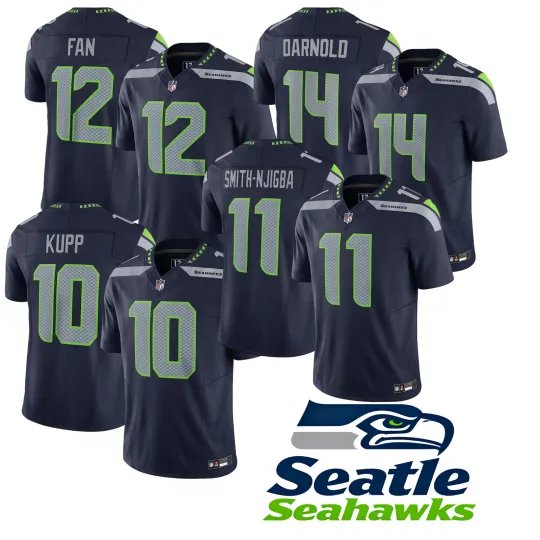 Discover Men's Seahawkss Navy Team Game All Player Jersey All Size