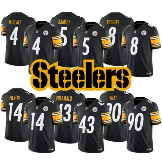 Discover Men's Steeler Black Game Jerseyn  Jersey