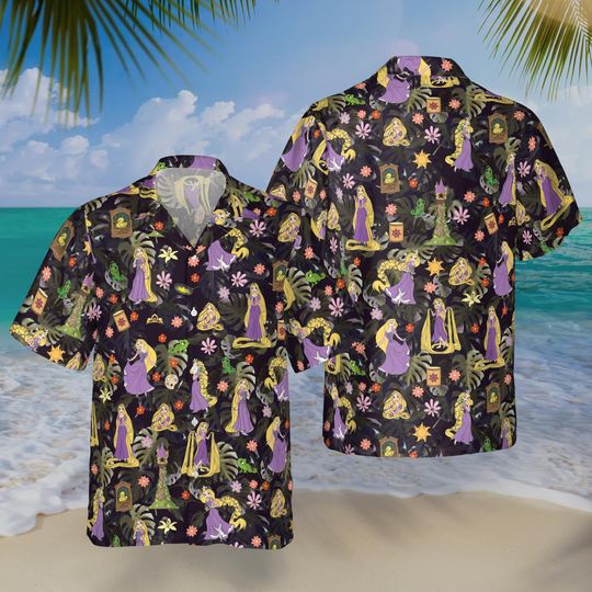 Discover Rapunzel Hawaiian Shirt, Tangled Button Shirt, Disney Fairy Tale Outfit