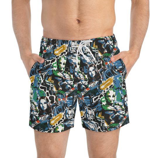 Guardians of the Galaxy Swim Trunks, Guardians Mens Beach Shorts, Disney Vacation Swimwear