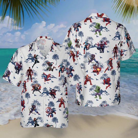 Marvel Hawaiian Shirt, Team Avengers Hawaiian Shirt, Matching Marvel Tee