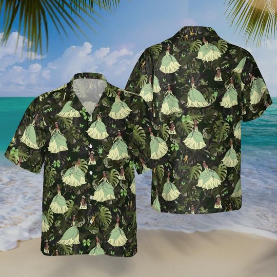 Discover Princess Tiana Tropical Hawaiian Shirt, The Frog Aloha Shirt
