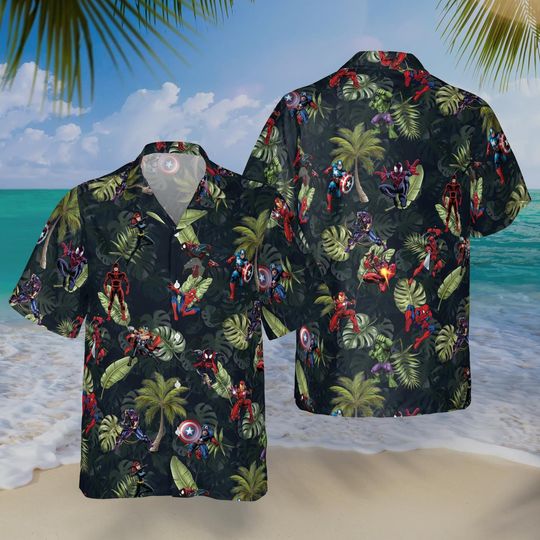 Discover Marvel Hawaiian Shirt, Team Avengers Hawaiian Shirt, Matching Marvel Tee