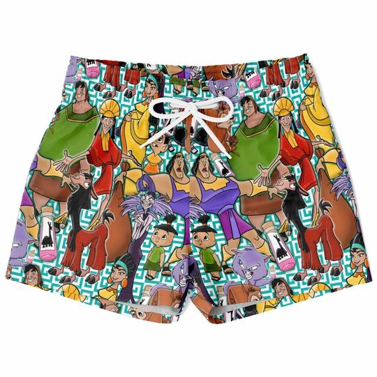 Discover Emperors New Groove Swim Trunks, Kuzco Boys Beach Shorts, Disney Vacation Swimwear