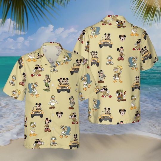 Discover Disney Animal Kingdom Safari Hawaiian Shirt, Mickey and Friends Shirt, Disney Safari Trip Tee