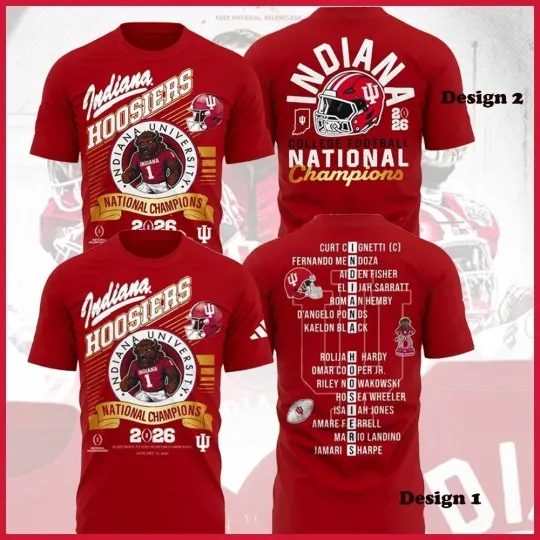 Discover Indiana College Football 2026 National Champions 3D T-Shirt