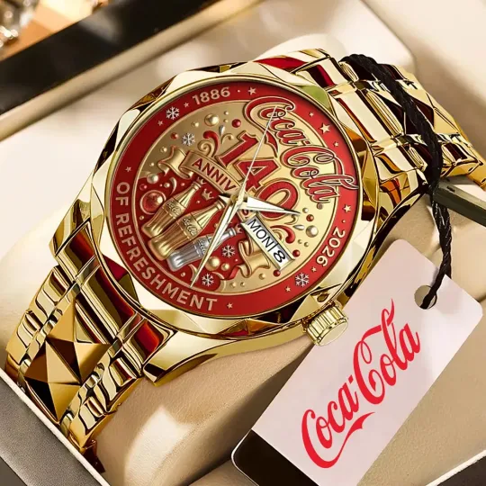 Discover Coca 140th Anniversary Alloy Luxury Quartz Watch