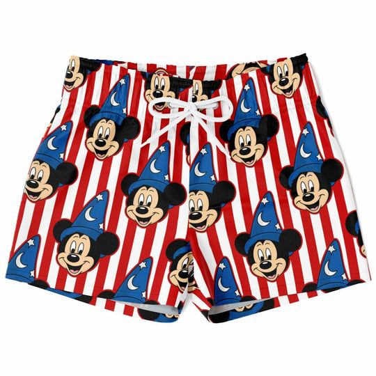 Discover Sorcerer Mickey Swim Trunks, Mickey Boys Beach Shorts, Disney Vacation Swimwear
