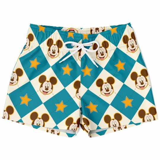 Discover Mickey and Friends Swim Trunks, Mickey Boys Beach Shorts, Disney Vacation Swimwear