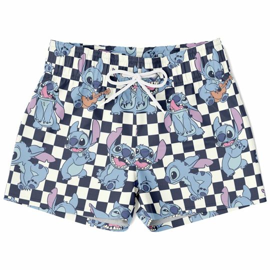 Discover Stitch Swim Trunks, Lilo and Stitch Boys Beach Shorts, Disney Vacation Swimwear