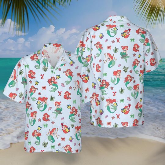 Discover Ariel Hawaiian Shirt, The Little Mermaid Tropical Shirt, Disney Princess Beach Outfit