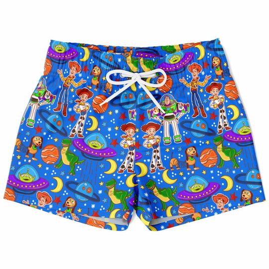Discover Toy Story Swim Trunks, Woody and Buzz Boys Beach Shorts, Disney Vacation Swimwear