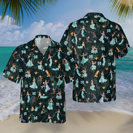 Discover Jasmine Hawaiian Shirt, Disney Aladdin Shirt, Disneyland Family Summer Trip