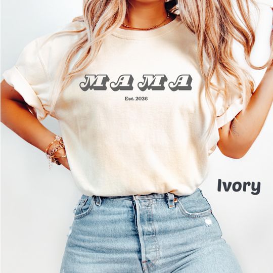 Discover Custom Mama Est. 2026, Personalized Mother's Day Gift, T-Shirt for Mom, First Mother's Day Gift, New Mom Announcement