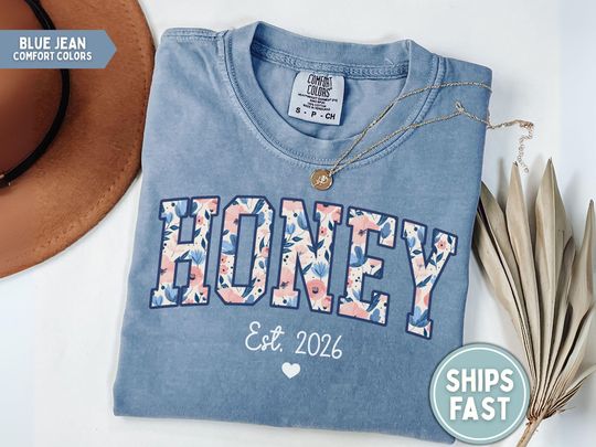 Discover Honey Shirt Honey Established Shirt Floral Honey TShirt Honey Est 2026 Shirt Custom Honey Gift for New Honey Mothers Day Gift