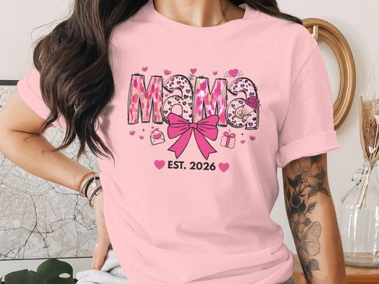 Discover Mama Established 2026 T-Shirts, New Mom Shirts, Future Mother Tee, Heart Leopard Prints, Gift for Moms, Mothers Day Gift, Trending Now