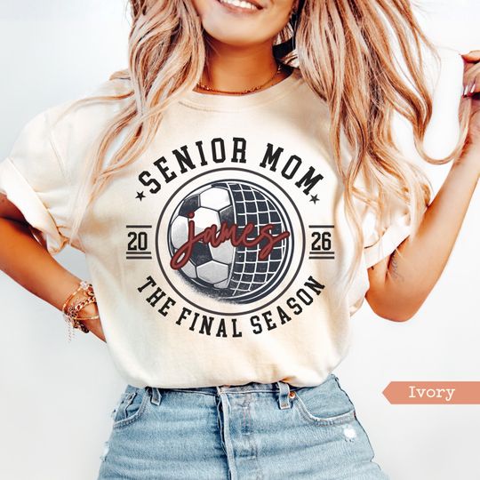 Discover Senior Mom Or Dad Soccer Shirt,Custom Name And Year Shirt, Soccer Senior Night Tee, High School Soccer Parent Gift,Final Season Game Day Tee