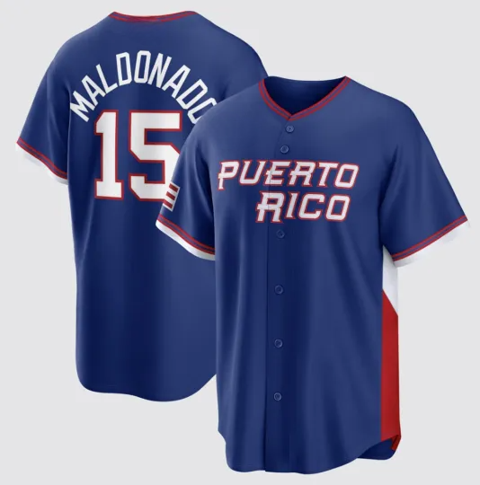 Discover Men's Puerto Rico Baseball Jersey Martín Maldonado Royal 2026 World Baseball Classic