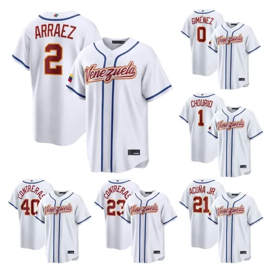 Discover Men's Venezuela Baseball White 2026 World Baseball Classic Printed Jersey