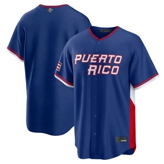 Discover Puerto Rico Royal 2026 World Baseball Classic Baseball Printed Jersey