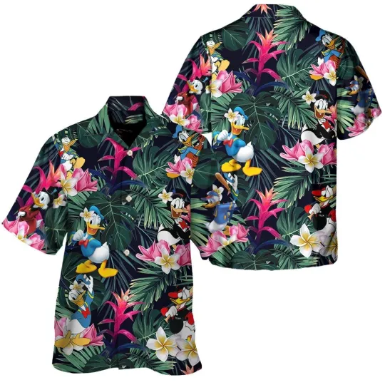 Discover Donald Duck Goofy Hawaiian Button Down Shirt