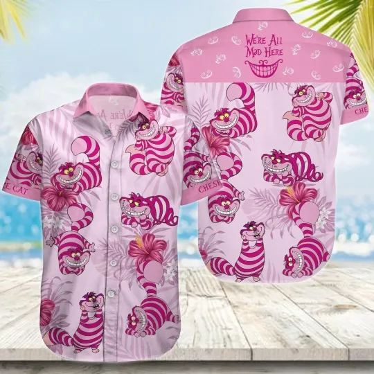 Discover Cheshire Cat Hawaiian Button Down Shirt