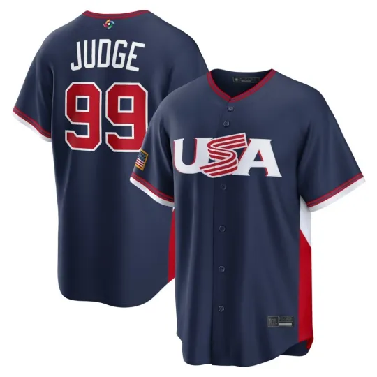 Discover Men's USA Aaron Judge Navy 2026 World Baseball Classic Printed Jersey