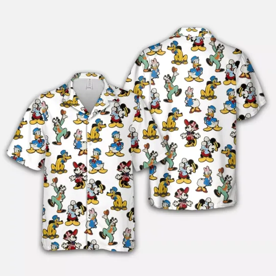 Discover Donald Duck Goofy  Hawaiian Button Down Shirt