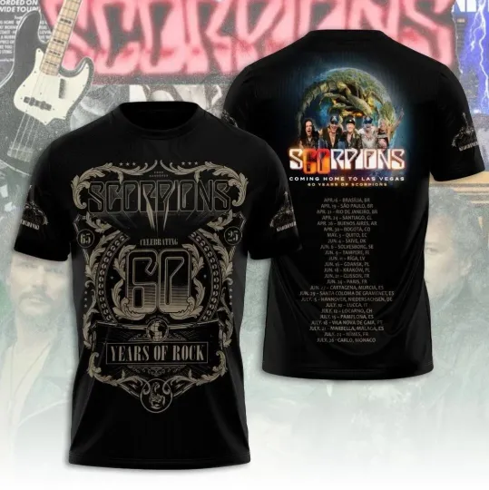 Discover 3D Scorpions Coming Home T-Shirt Unisex  1965-2025