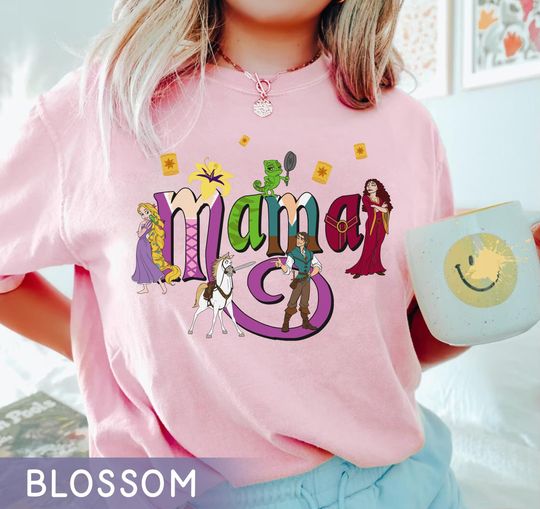 Discover Custom Tangled Mama Comfort Colors Shirt, Rapunzel Pascal Flynn Gothel,  Mom T-shirt