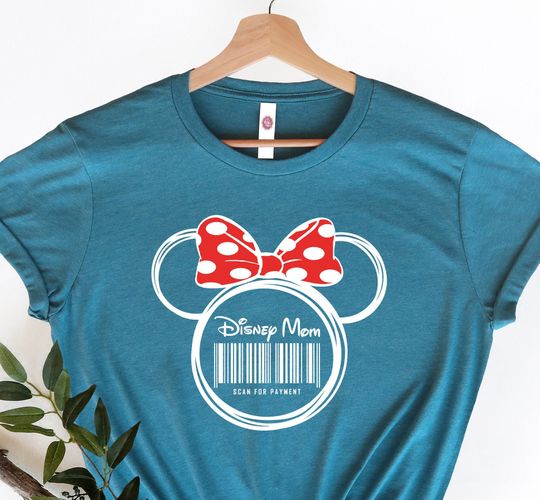 Discover Disney Mom Shirt, Minnie Mouse Bow Shirt, Disneyland Mom Life, Women V-Neck Size, Cute Mom Tee, 2026 Mother's Day