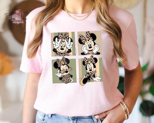 Discover Leopard Minnie Safari Shirt, Disney Wild Animal Tshirt, Animal Kingdom Tee, Coquette Bow Minnie Shirt