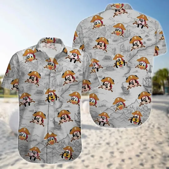 Discover Pirates of Caribbean Hawaiian Button Down Shirt