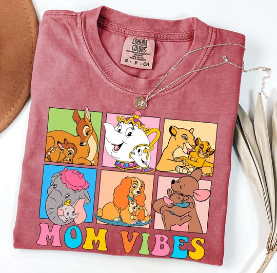 Discover Comfort Colors  Mom Vibes Disney Characters Mama Themed, Mother's Day Disneyland T-Shirt